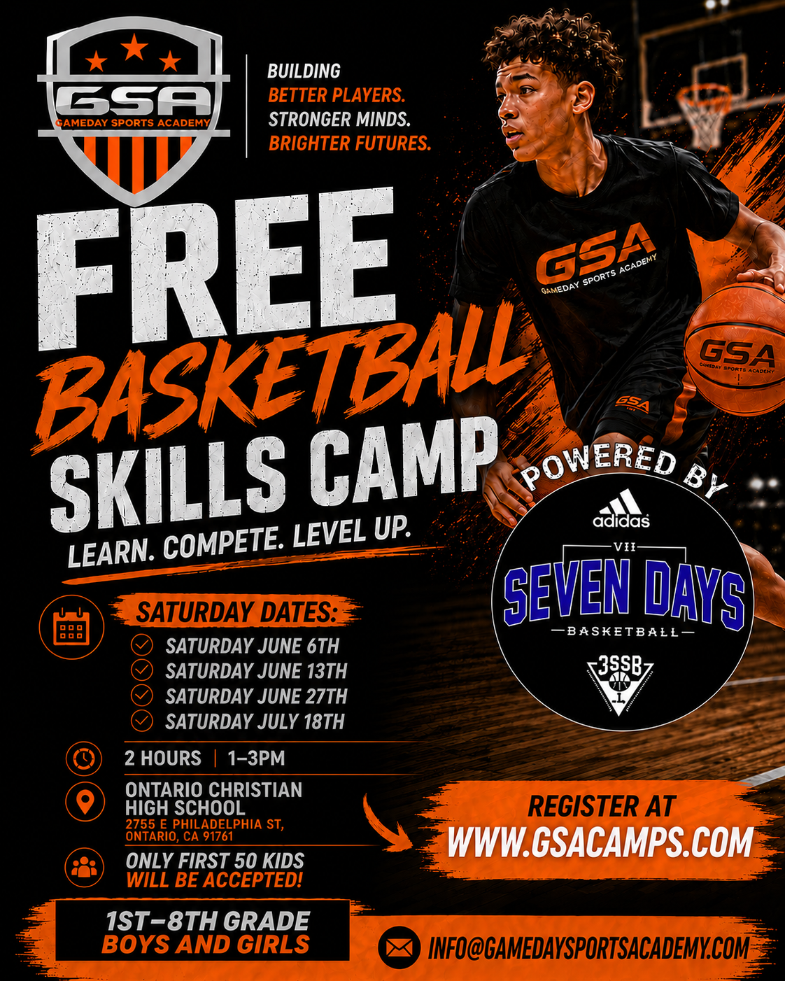 GSA Free Basketball Skills Camp Flyer